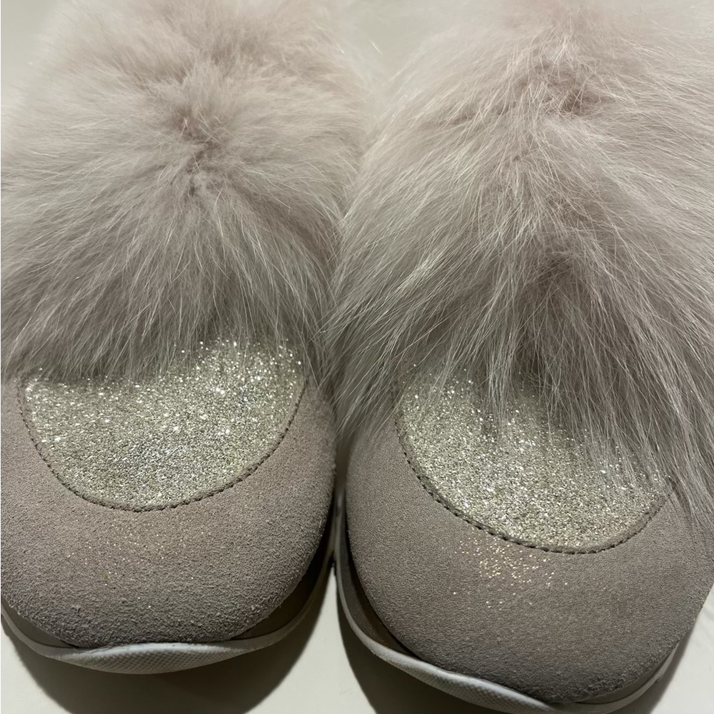 Peserico Gray Suede Faux Fur-Trimmed Chunky Sneakers (41, US 11 - RUNS SMALL) - Picture 14 of 14